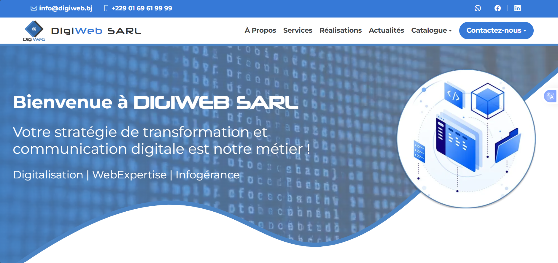 Refonte du site web de DIGIWEB SARL
